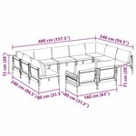 vidaXL Ensemble de canapé de jardin 11 Pièces Anthracite Acier