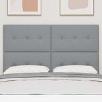vidaXL Tête de lit LED avec bandes LED Gris clair 144 cm tissu