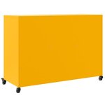 vidaXL Buffet jaune moutarde 100 5x39x72 cm acier