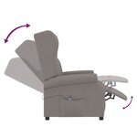 vidaXL Fauteuil inclinable électrique à oreilles taupe Tissu