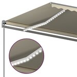 vidaXL Auvent automatique avec capteur de vent et LED 500x350 cm Crème