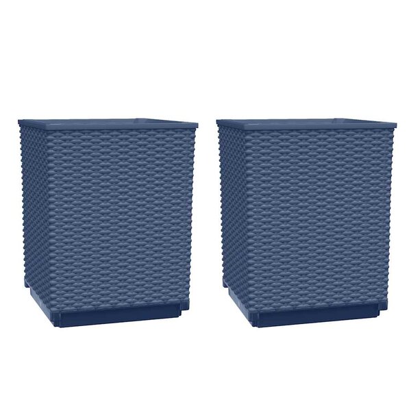 vidaXL Jardinières 2 Pièces bleu gris 30x30x37 cm polypropylène