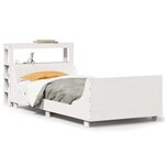 vidaXL Cadre de lit sans matelas blanc 90x190 cm bois de pin massif