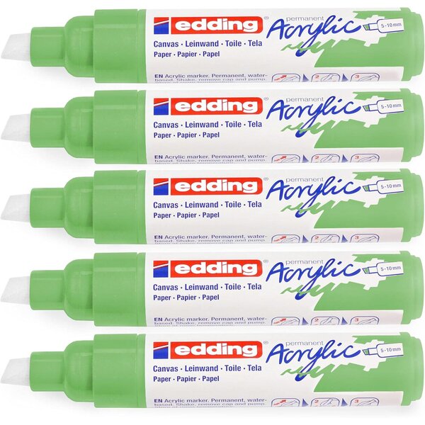 Marqueur acrylique large 5000 vert pastel 5-10 mm x 5 EDDING