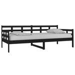 vidaXL Lit de jour sans matelas noir bois de pin massif 90x200 cm