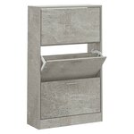 vidaXL Armoire à chaussures Gris béton 63x24x103 cm Bois d'ingénierie