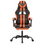 vidaXL Chaise de jeu avec repose-pied Noir et orange Similicuir