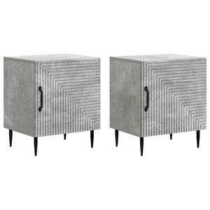 vidaXL Cabinet de chevet 2 pc Gris béton 43 x 34 5 x 50 cm