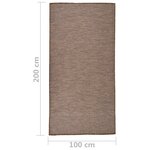 vidaXL Tapis à tissage plat d'extérieur 100x200 cm Marron