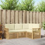 vidaXL Ensemble de canapés d'extérieur 4 pc Blanc et crème Polyester