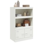 vidaXL Buffet blanc 67x39x107 cm acier