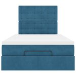 vidaXL Cadre de lit ottoman avec matelas bleu foncé 120x200 cm velours