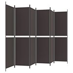 vidaXL Cloison de séparation 6 panneaux Marron 300x200 cm Tissu