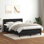 vidaXL Sommier à lattes de lit avec matelas noir 160x210 cm velours