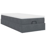 vidaXL Cadre de lit ottoman et matelas gris foncé 90x200 cm velours
