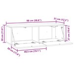 vidaXL Meuble TV mural Bois ancien 98 x 31 x 30 cm Bois d'ingénierie