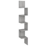 vidaXL Étagère angle murale Sonoma gris 20x20x127 5 cm Bois ingénierie
