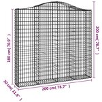 vidaXL Paniers à gabions arqués 4 Pièces 200x30x180/200 cm Fer galvanisé