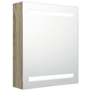 vidaXL Armoire de salle de bain à miroir LED chêne 50x14x60 cm