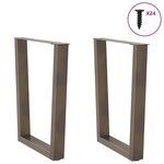 vidaXL Pieds de table à manger en forme de V  2 pièces  acier naturel  60 x (72-73 3) cm