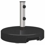 vidaXL Base de parasol sur roues   avec poignée  en granit noir de 29 kg  ronde.