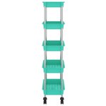 vidaXL Chariot de cuisine 5 niveaux Turquoise 42x29x128 cm Fer et ABS