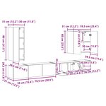 vidaXL Ensemble de meuble TV mural Montage mural 6 Pièces Chêne fumé