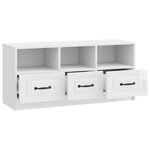 vidaXL Meuble TV Blanc brillant 102 x 34 5 x 47 cm Bois d'ingénierie
