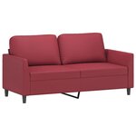 vidaXL Canapé à 2 places Rouge bordeaux 140 cm Similicuir