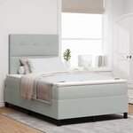 Lit à ressorts vidaXL avec matelas et lumière LED Gris clair 120x190 cm Velours