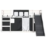 vidaXL Lit superposé sans matelas avec toboggan blanc noir 90x200 cm