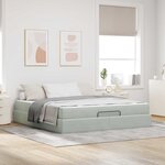 vidaXL Cadre de lit avec matelas avec matelas 2 Pièces Gris clair Velours