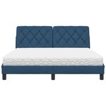 vidaXL Lit avec matelas bleu 160x200 cm tissu