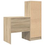 vidaXL Bureau avec tiroir avec étagère 2 Pièces Chêne Sonoma
