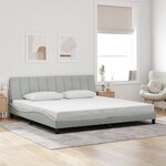 vidaXL Cadre de lit avec lumières LED gris clair 200x200 cm velours