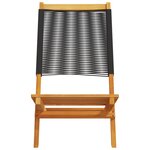 vidaXL Chaises de jardin lot de 2 noir bois d'acacia et polypropylène