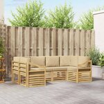 vidaXL Ensemble de canapé d'angle 6 Pièces Blanc et Beige