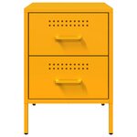vidaXL Tables de chevet 2 Pièces jaune moutarde 36x39x50 5 cm acier