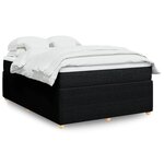 vidaXL Sommier à lattes de lit avec matelas Noir 160x200 cm Tissu