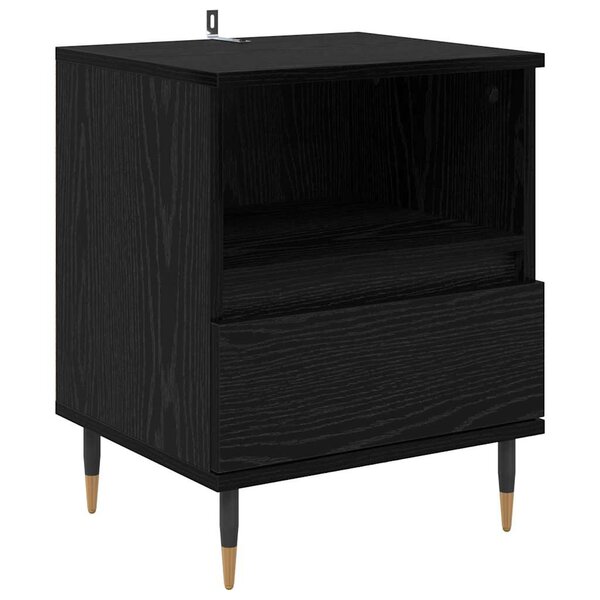 vidaXL Cabinet de chevet Chêne noir 40 x 35 x 50 cm Bois d'ingénierie