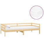 vidaXL Lit de repos avec matelas 90x200 cm Bois de pin massif