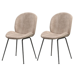 Lot de 2 chaises de salle à manger 49 x 65 x 87 cm design moderne confort optimal en velours café 20_0019567