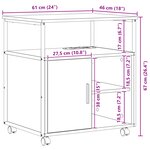 vidaXL Cabinet de Bureau Sonoma gris 60 x 46 x 67 cm Bois d'ingénierie