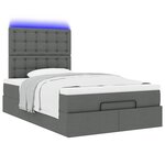 vidaXL Cadre de lit ottoman avec matelas gris foncé 120x200cm tissu