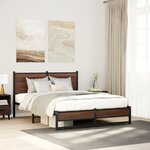 vidaXL Cadre de lit en métal sans matelas chêne marron 137x190 cm