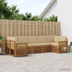 vidaXL Ensemble de canapés d'extérieur 6 pc Naturel