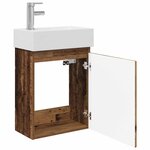 vidaXL Meuble de salle de bain avec robinet Bois ancien
