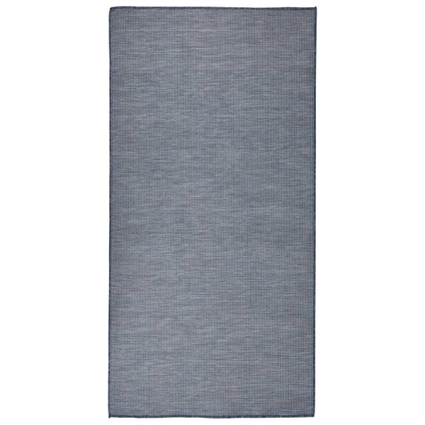 vidaXL Tapis à tissage plat d'extérieur 100x200 cm Bleu