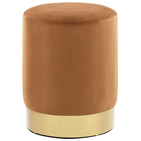 vidaXL Tabouret Marron et doré Velours 28 x 36 cm