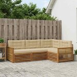 vidaXL Ensemble de canapés d'extérieur 4 Pièces Naturel et Beige